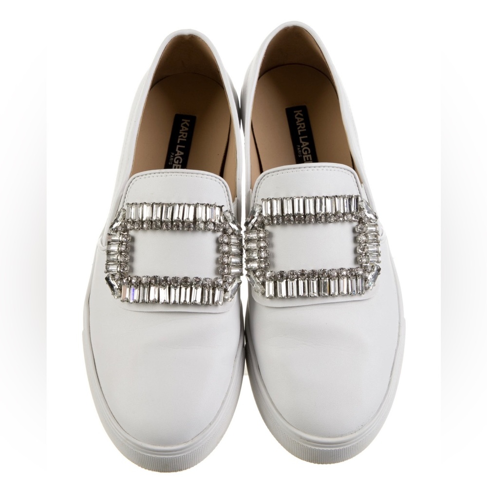 Karl Lagerfeld Leather Crystal Embellished Sneaker